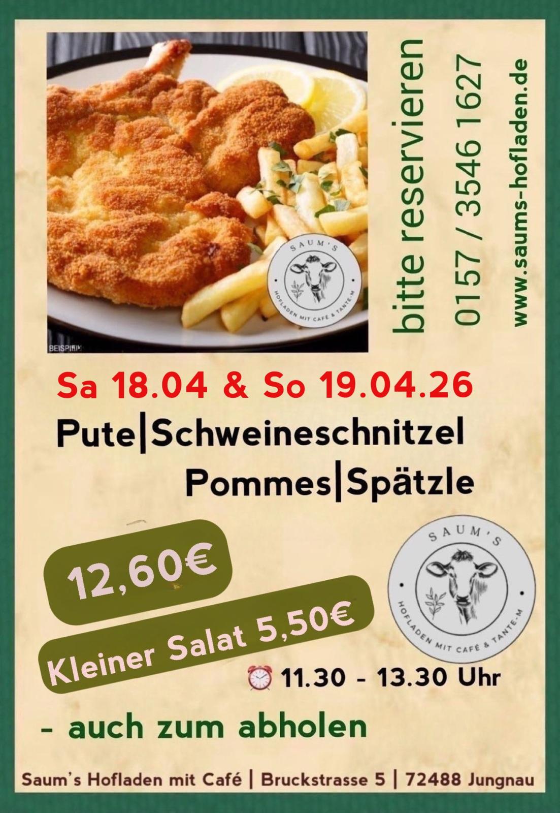 Tagesessen Sa. 18.04 & So 19.04.2026